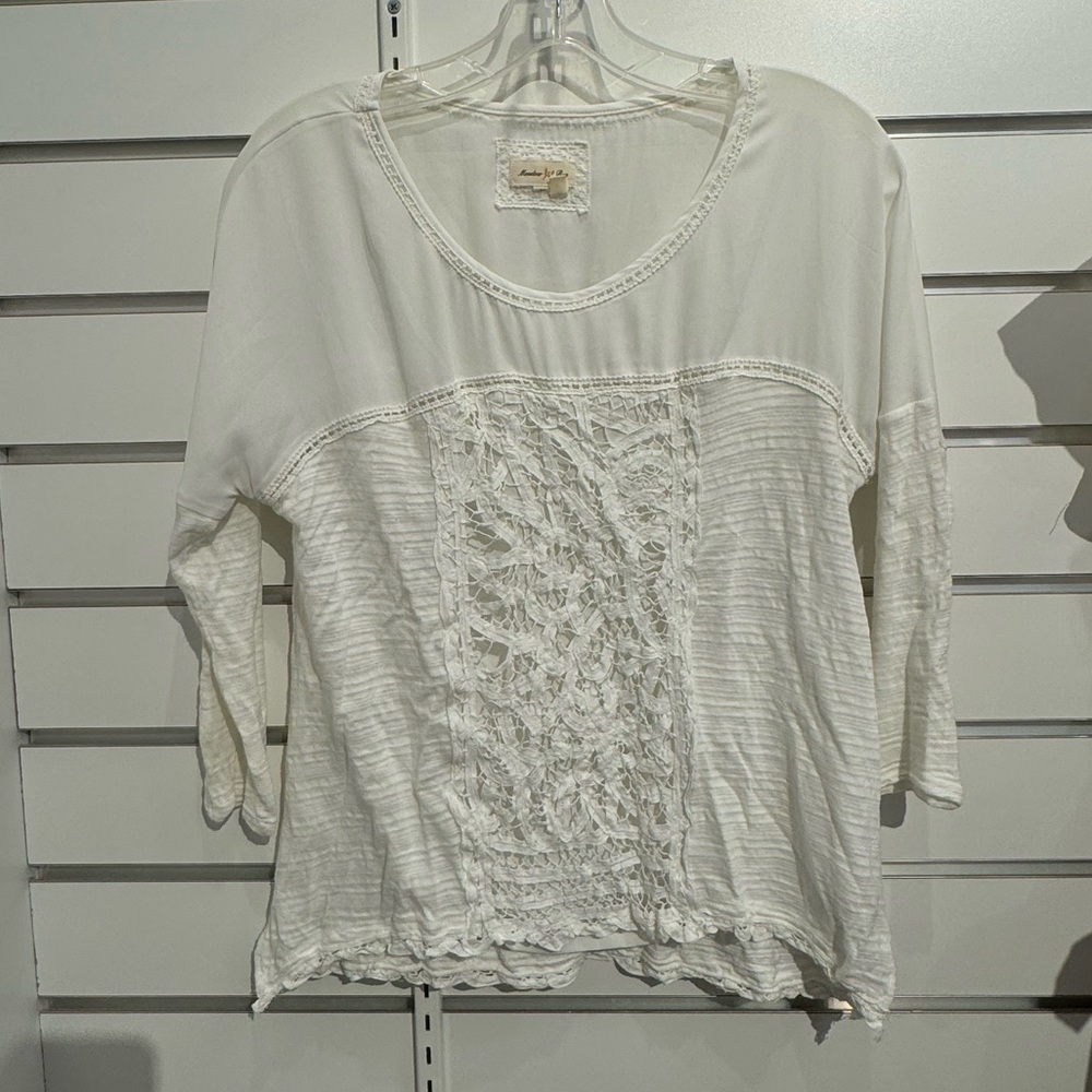 Meadow Rue‎ Cream Lace Detail Blouse
